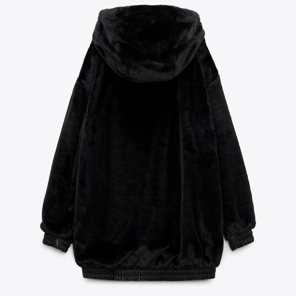 Zara Jackets & Coats Nwt Zara Faux Fur Hooded Jacket Black Ref 638228 S Poshmark